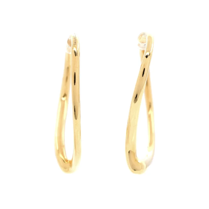 Last Chance To Grab Your Favorite Jewelry At A Discount Elsa Peretti Open Heart Hoop Earrings 18K Yellow Gold Medium