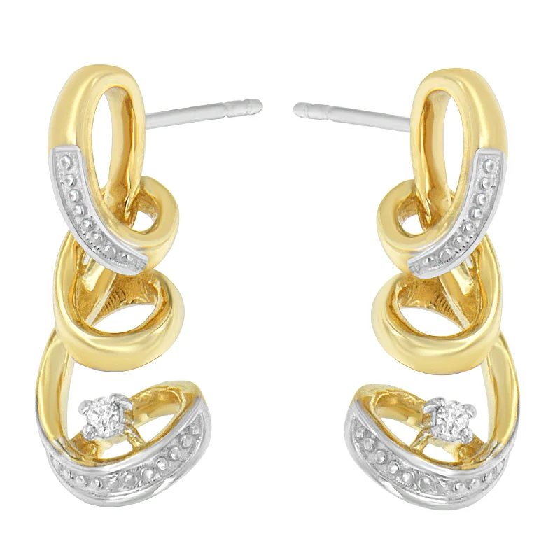 Exclusive Gemstone Jewelry At Special Prices Espira 10K Two Tone Gold Round cut Diamond Earring