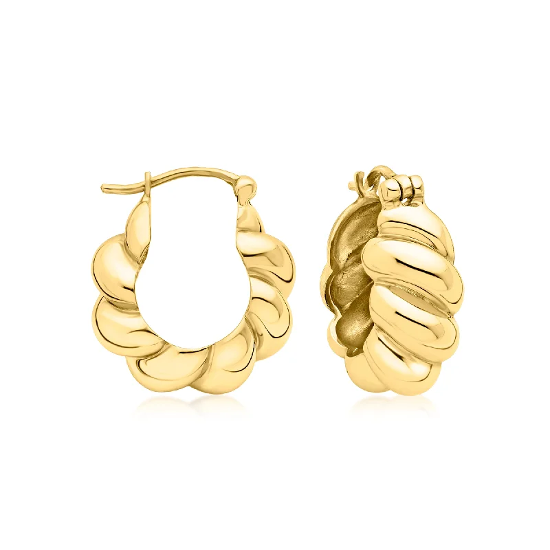 Jewelry Sale Bonanza – Grab Your Sparkle Now Ross-Simons 18kt Gold Over Sterling Shrimp Hoop Earrings