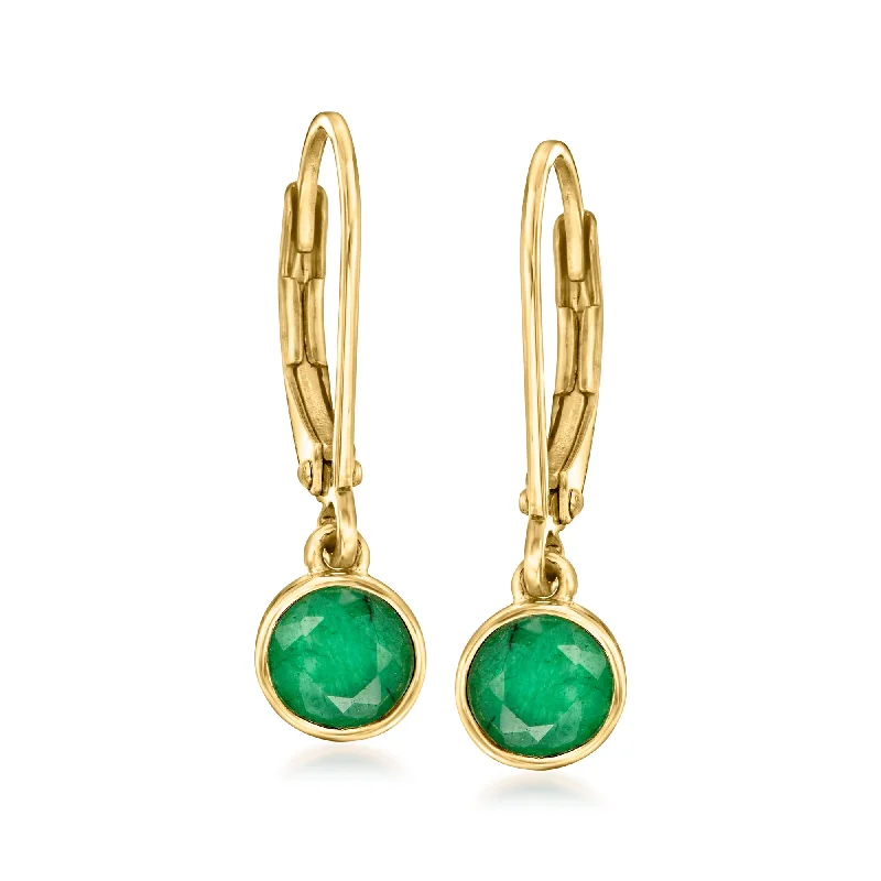 Seasonal Jewelry Clearance – Best Styles At The Lowest Prices Ross-Simons Bezel-Set Emerald Drop Earrings in 18kt Gold Over Sterling