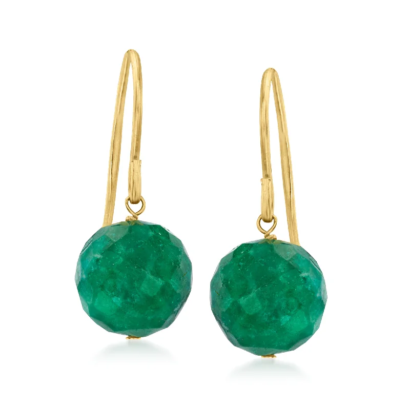 Final Call For Exquisite Jewelry At Reduced Rates Ross-Simons Emerald Drop Earrings in 14kt Yellow Gold