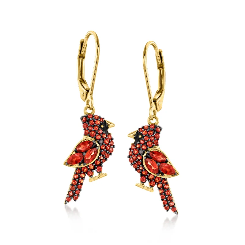 Stunning Statement Jewelry, Unbeatable Discounts Ross-Simons Garnet Cardinal Drop Earrings in 18kt Gold Over Sterling