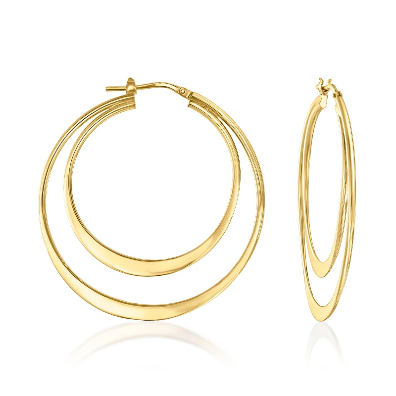 Sparkle On A Budget – Fine Jewelry For Less Ross-Simons Italian 18kt Gold Over Sterling Double-Hoop Earrings