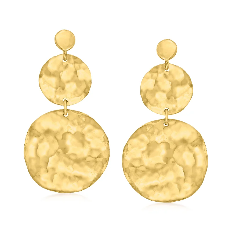 Sparkle For Less – Shop Our Limited-Time Jewelry Deals Ross-Simons Italian 18kt Gold Over Sterling Hammered Circle Drop Earrings