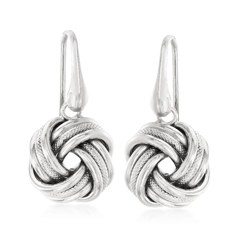 Jewelry Flash Sale – Stylish Designs At Unbeatable Rates Ross-Simons Italian Sterling Silver Love Knot Drop Earrings