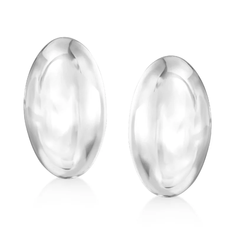 Premium Diamond Jewelry At Once-In-A-Lifetime Discounts Ross-Simons Italian Sterling Silver Oval Dome Earrings