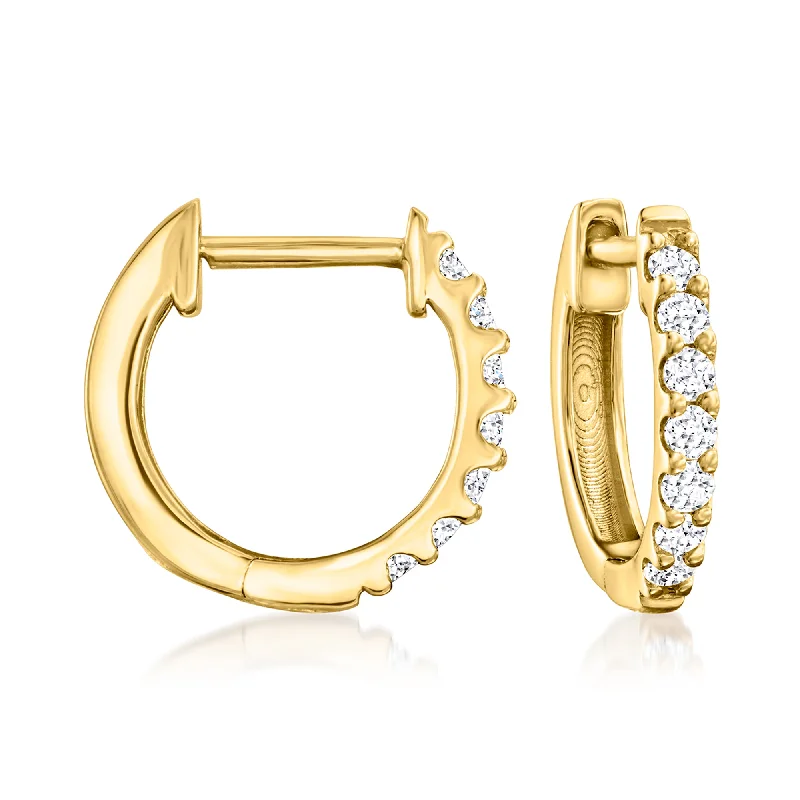 Dainty And Elegant Jewelry Now At Reduced Prices Ross-Simons Lab-Grown Diamond Hoop Earrings in 18kt Gold Over Sterling