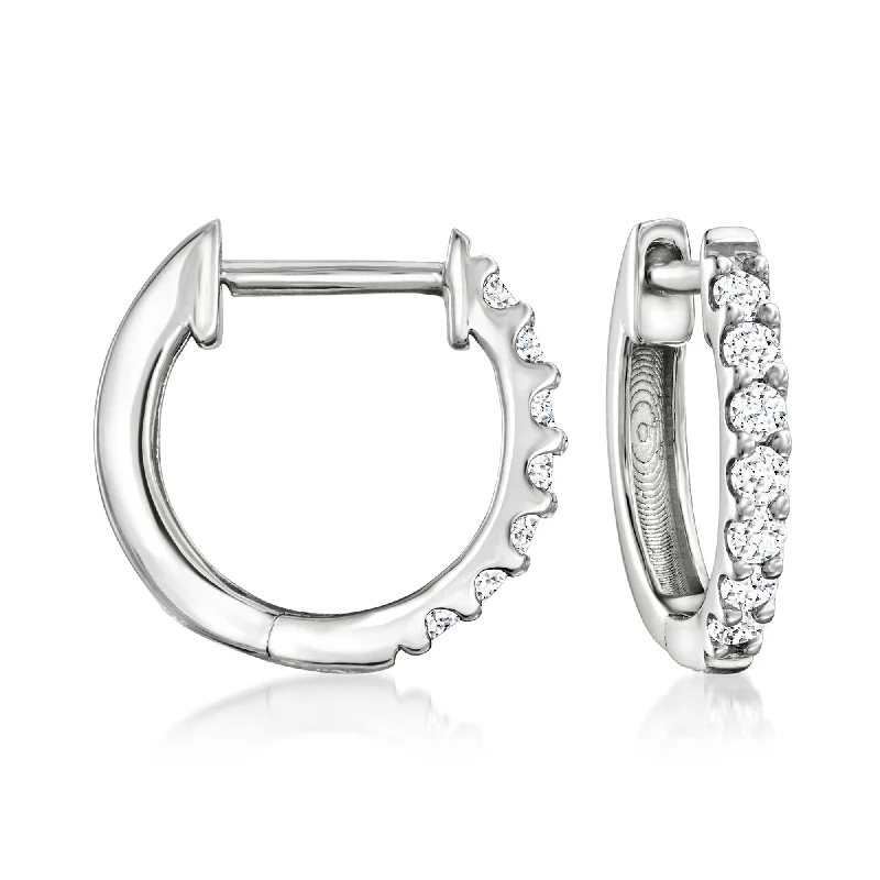 Must-Have Jewelry At Unbelievable Discounts Ross-Simons Lab-Grown Diamond Hoop Earrings in Sterling Silver