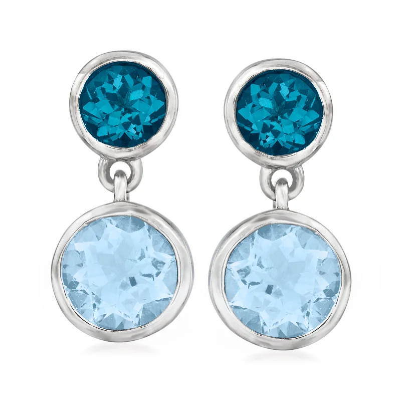 Luxury Meets Affordability – Jewelry Sale Live Now Ross-Simons London and Sky Blue Topaz Drop Earrings in Sterling Silver