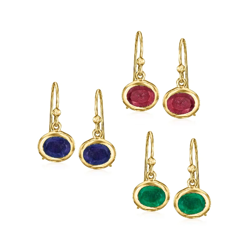 The Perfect Accessory For Less – Jewelry Sale Live Ross-Simons Multi-Gemstone Jewelry Set: 3 Pairs Of Drop Earrings in 18kt Gold Over Sterling