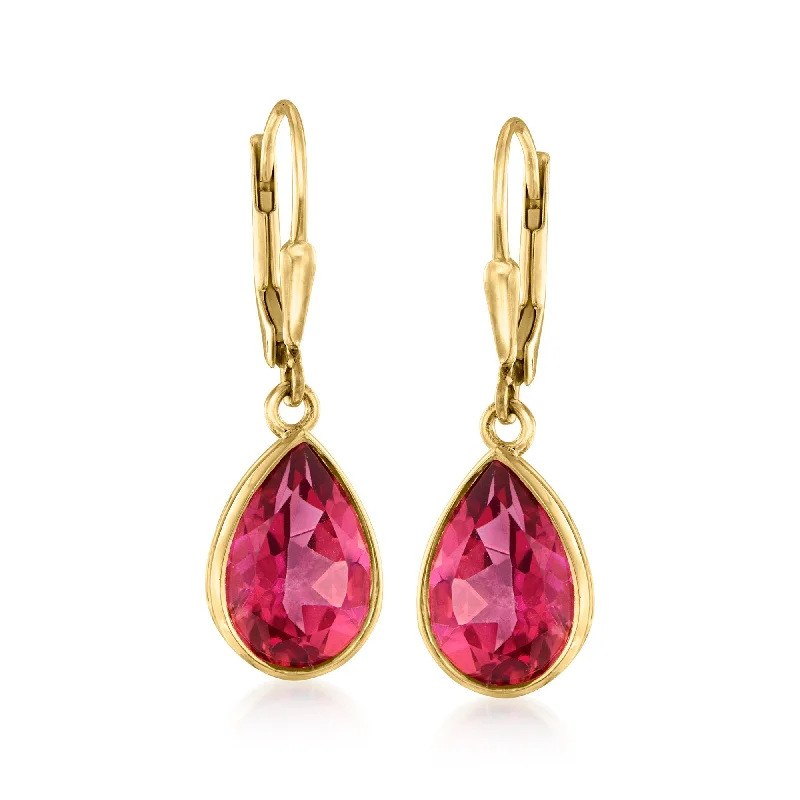 Handcrafted Beauty At Affordable Prices Ross-Simons Pink Topaz Drop Earrings in 18kt Gold Over Sterling