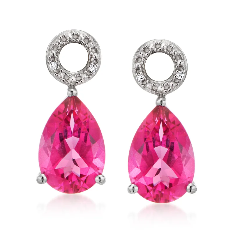 Dazzle With Discounts – Shop Jewelry On Sale Ross-Simons Pink Topaz Pear-Shaped Earring Charms in Sterling Silver