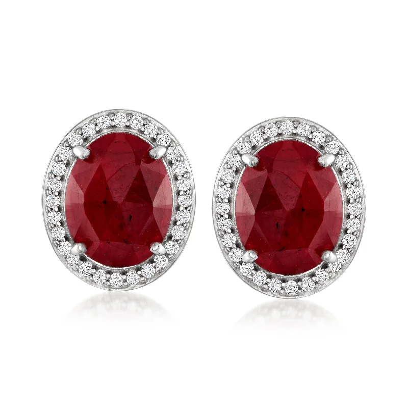 Personalized Jewelry Sale – Unique Gifts At Low Prices Ross-Simons Ruby and . White Topaz Earrings in Sterling Silver
