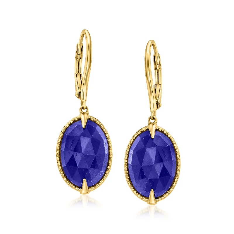 Timeless Elegance Now At Special Discounts Ross-Simons Sapphire Drop Earrings in 18kt Gold Over Sterling