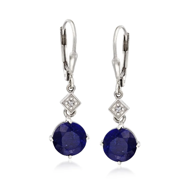 Luxury Jewelry Without The Luxury Price Tag Ross-Simons Sapphire Drop Earrings With Diamond Accents in Sterling Silver