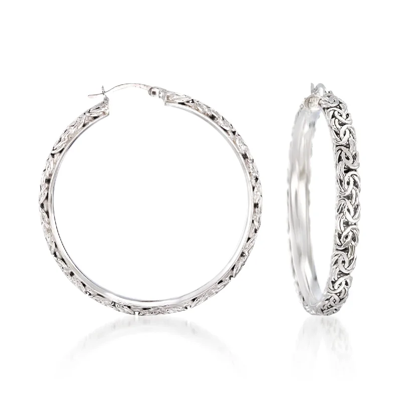 The Biggest Jewelry Sale Of The Year Is Here Ross-Simons Sterling Silver Extra-Large Byzantine Hoop Earrings