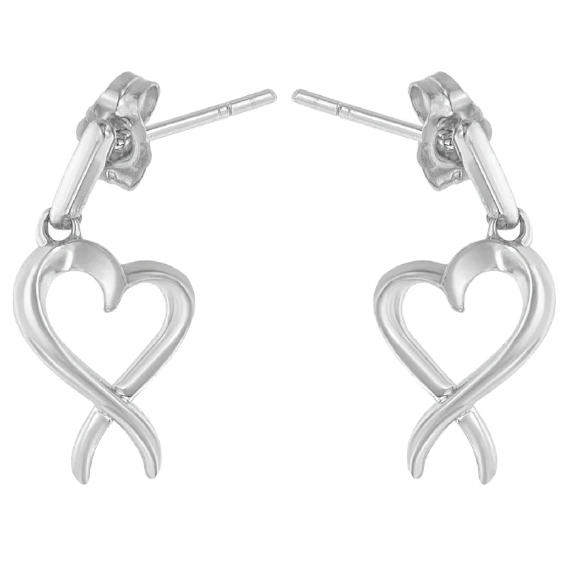 Trending Jewelry Styles Now At Limited-Time Discounts Sterling Silver Dangle-Heart Earrings
