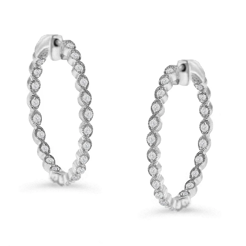Flash Deals On Fine Jewelry – Shop Before It's Gone Sterling-Silver Diamond Hoop Earring
