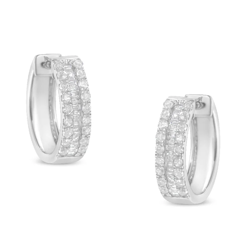 High-End Jewelry, Now More Affordable Than Ever Sterling-Silver Diamond Hoop Earring