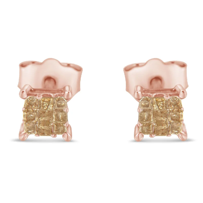 Luxury Jewelry At Unbeatable Discounts Sterling Silver Princess Diamond Stud Earring