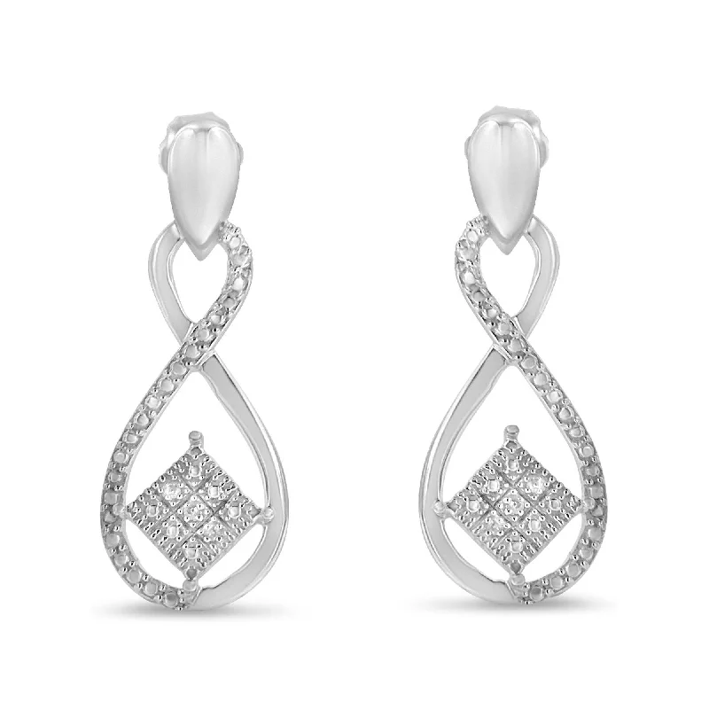 Premium Jewelry Now Available At Special Discounts Sterling Silver Round Cut Diamond Infinity Earrings