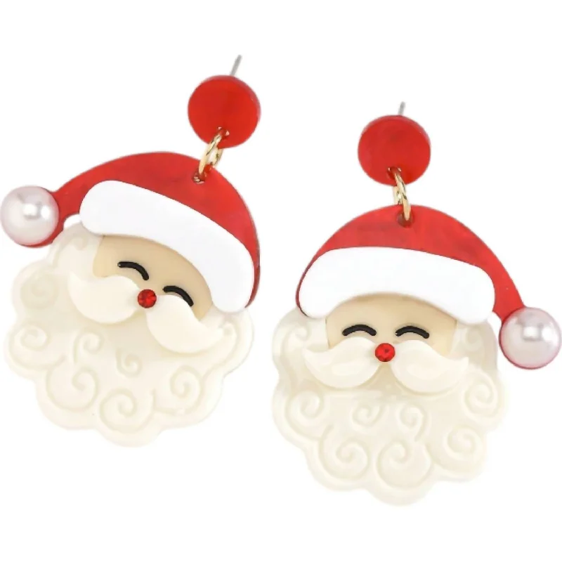 Shop Modern Jewelry Collections With Exclusive Discounts Women's Jolly Santa Statement Earrings In Red