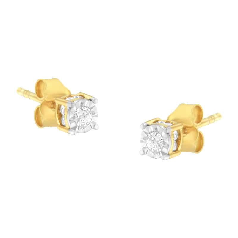 Don't Miss Our Biggest Jewelry Sale Of The Season Yellow Plated Sterling Silver Diamond Stud Earring