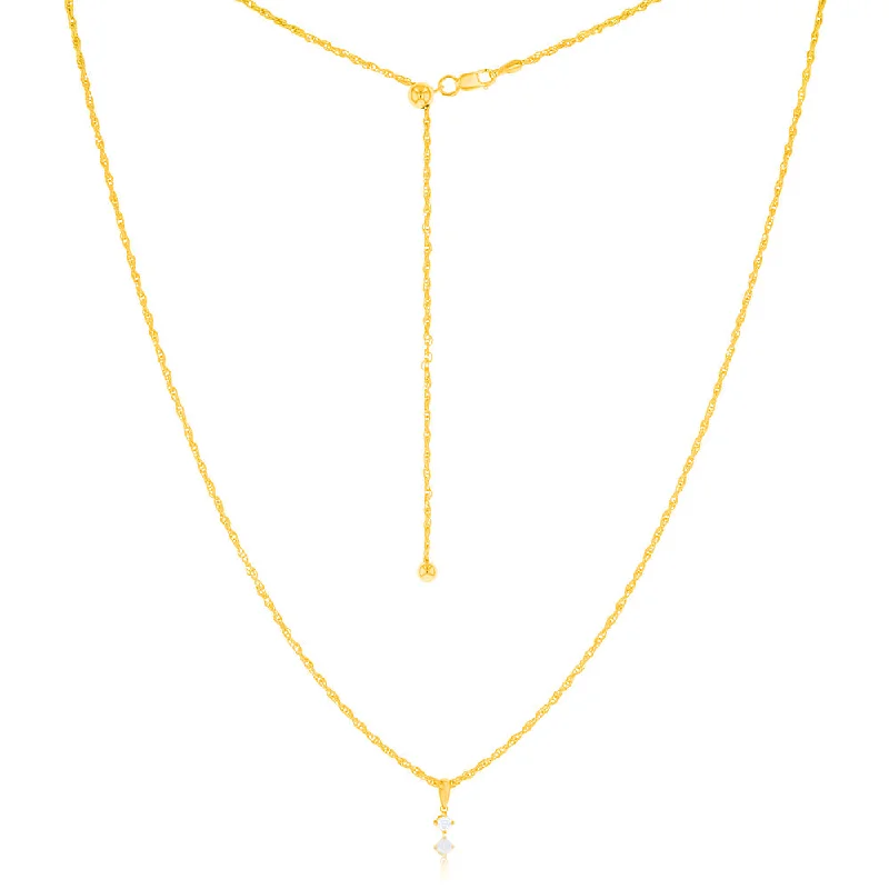 Bestselling Jewelry Now On Sale – Elevate Your Look 14ct Gold Plated Sterling Silver 1/10 Carat Diamond Pendant on Adjustable 60cm Chain