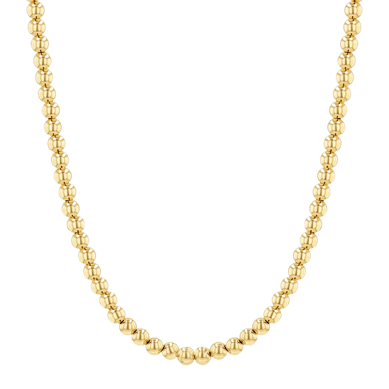 Modern Statement Jewelry For Bold Styling 4mm Gold Bead Ball Necklace