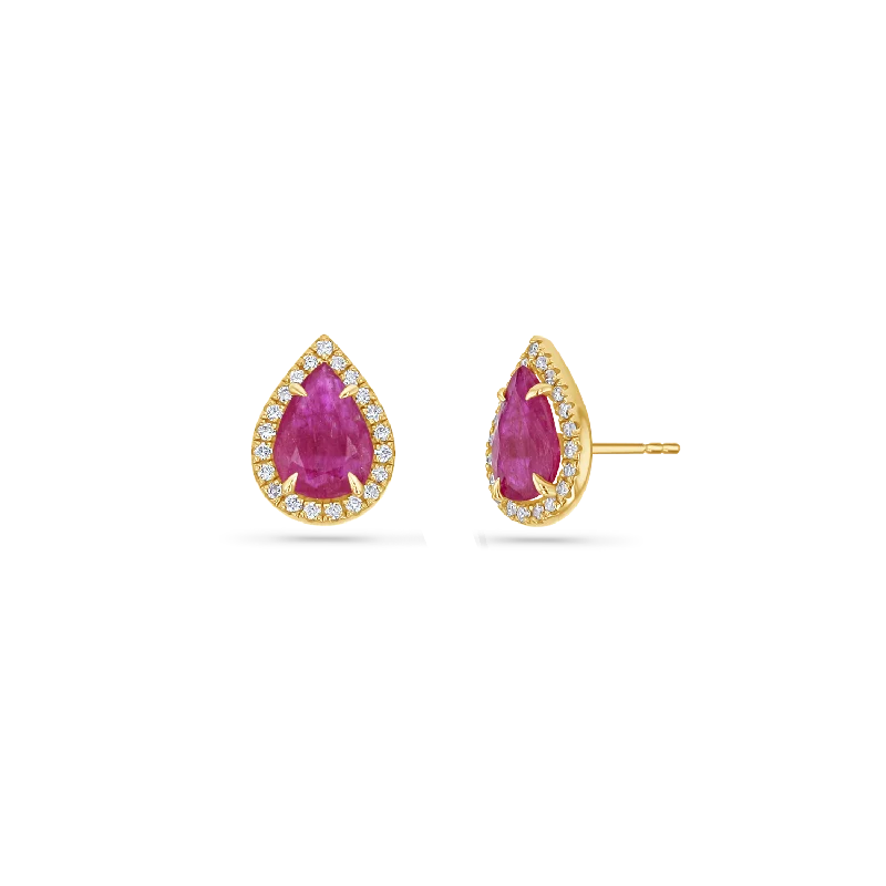 Shop Fine Jewelry With Exclusive Savings Diamond Pave Teardrop Ruby Studs