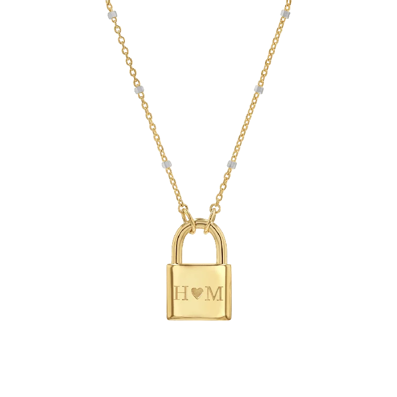 Discounted Luxury Jewelry – Shine Without The Splurge Love Padlock Engravable Sparkle Necklace