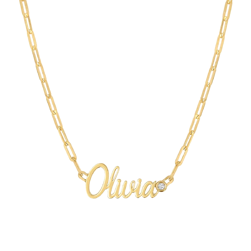 Buy More, Save More – Special Jewelry Discounts Paper Clip Script Diamond Name Necklace