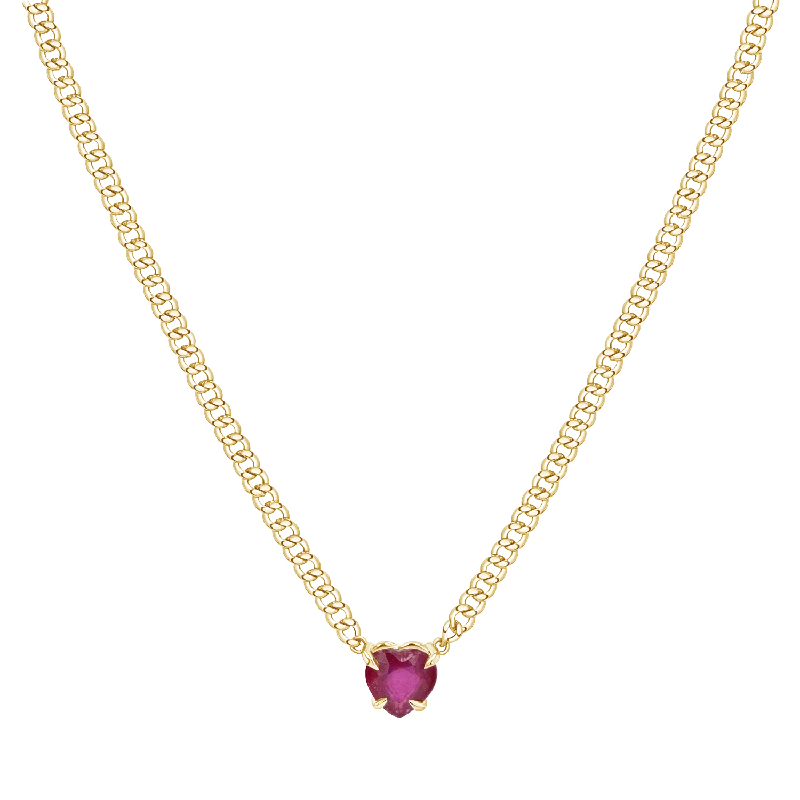 Best Jewelry Deals – Shop Premium Pieces At Great Prices Ruby Heart Cuban Chain Necklace