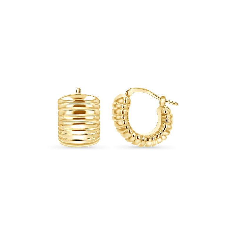 Affordable Luxury Jewelry For Every Occasion Wide Fluted Huggie Hoops