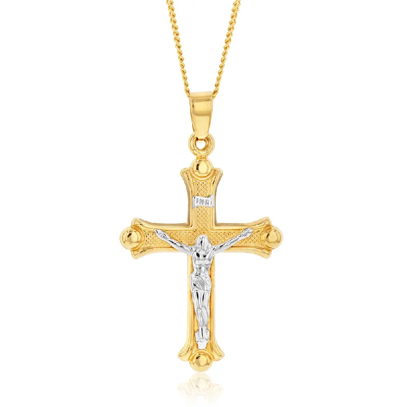 Breathtaking Jewelry, Breathtaking Prices 18ct Yellow Gold & White Gold Crucifix Pendant