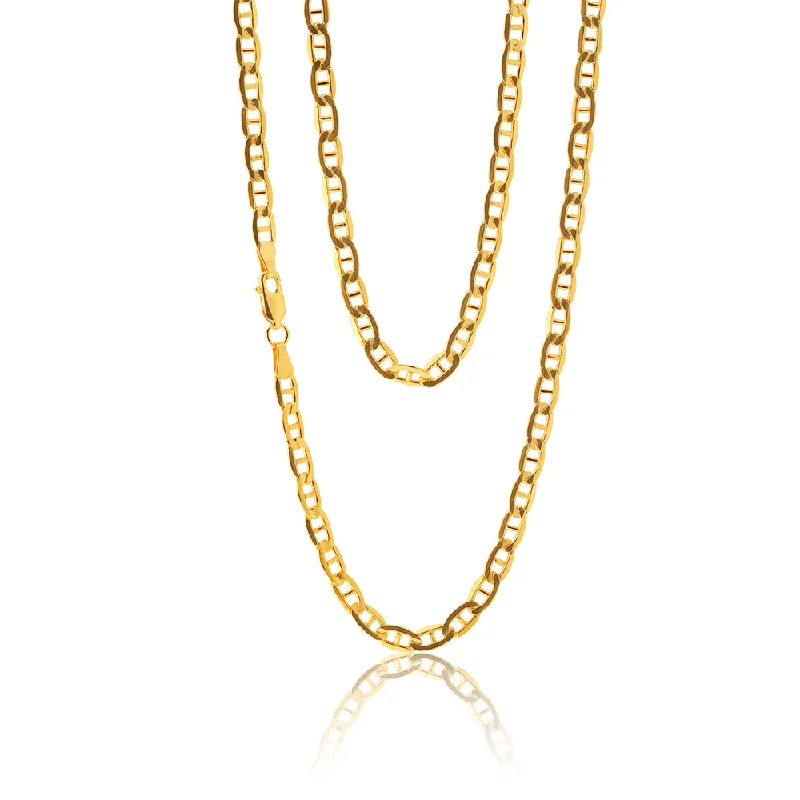 Fashion-Forward Geometric Jewelry For Contemporary Style 9ct Silverfilled Flat Anchor 100Gauge 55cm Chain