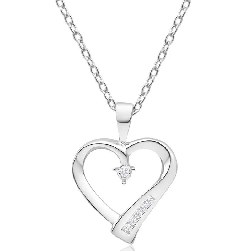 Save On Luxury Jewelry Pieces – Limited-Time Offers 9ct White Gold Heart Shaped Channel Set Diamond Pendant