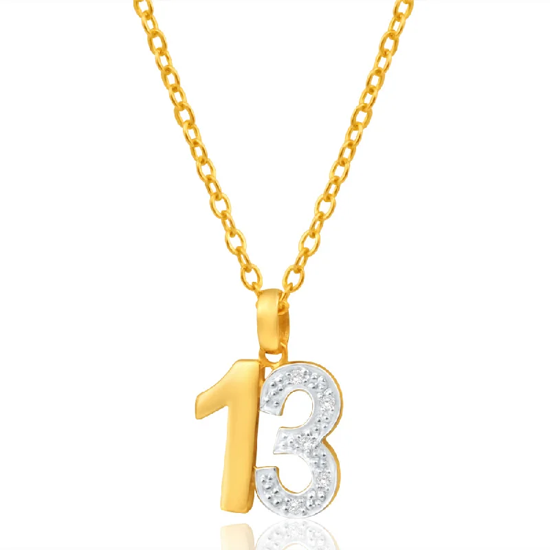 Timeless Beauty, Unbeatable Deals – Jewelry Sale On 9ct Yellow Gold 13 Diamond Pendant