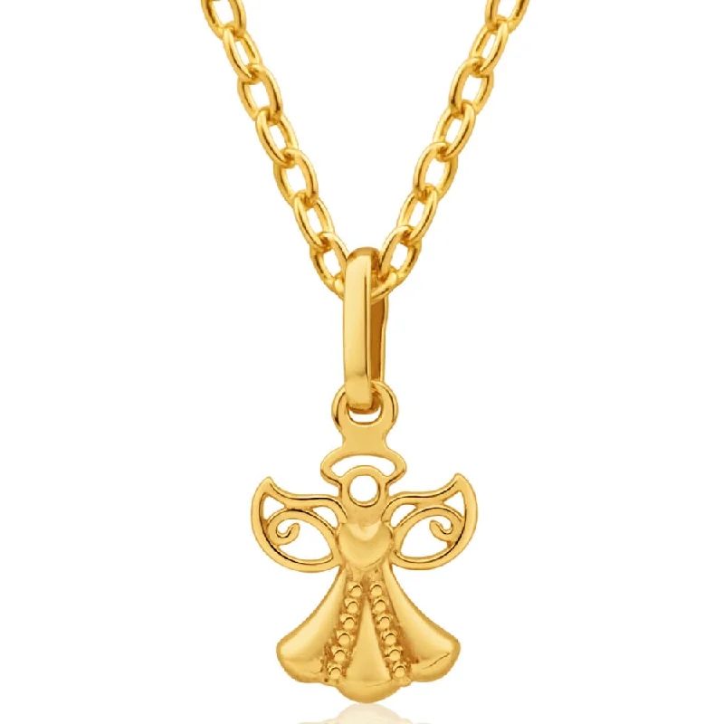 Flash Sale On Elegant Jewelry – Don't Miss Out 9ct Yellow Gold Angel Pendant