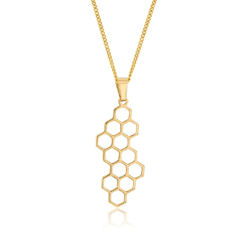 Exclusive Jewelry Discounts – Shop Now For Savings 9ct Yellow Gold Beehive Pattern Pendant