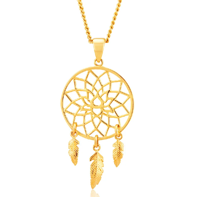 Fine Jewelry, Limited-Time Offers Available 9ct Yellow Gold Fancy Dream Catcher Pendant