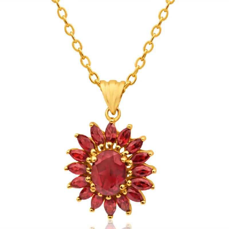 Unmissable Deals On Handmade Jewelry Collections 9ct Yellow Gold Garnet Pendant