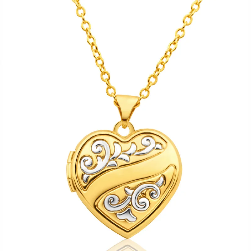 Once-A-Year Jewelry Deals – Shop Before They’Re Gone 9ct Yellow Gold Heart Shaped Locket with Floral Design