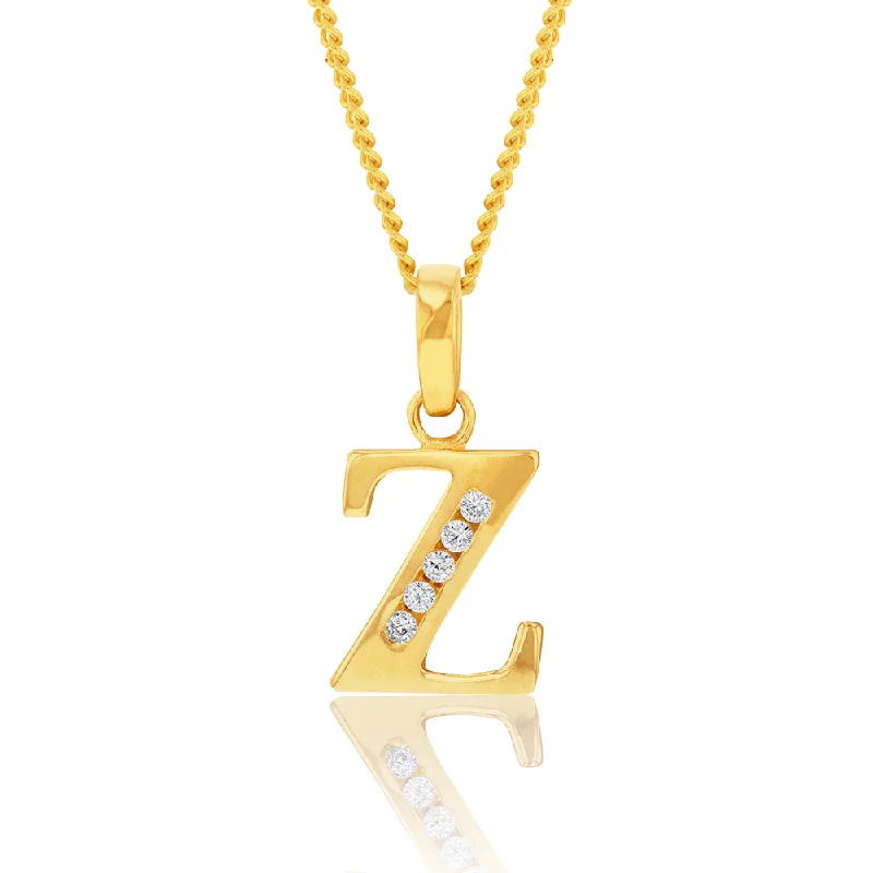 Shine In Style – Shop Jewelry Discounts Today 9ct Yellow Gold Initial Z Zirconia Pendant