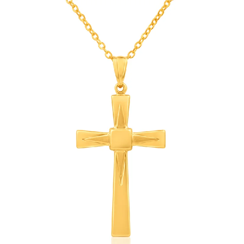 Buy More, Save More On Stunning Jewelry Pieces 9ct Yellow Gold Large Fancy Cross Pendant