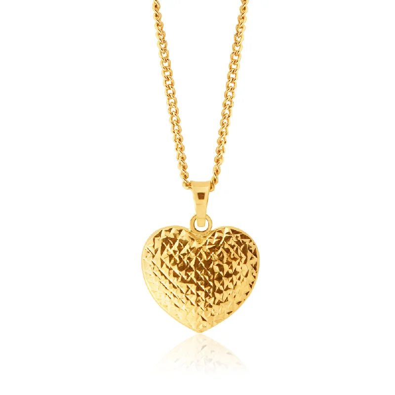 Special Offers On Handcrafted And Designer Jewelry 9ct Yellow Gold Scroll Heart Pendant