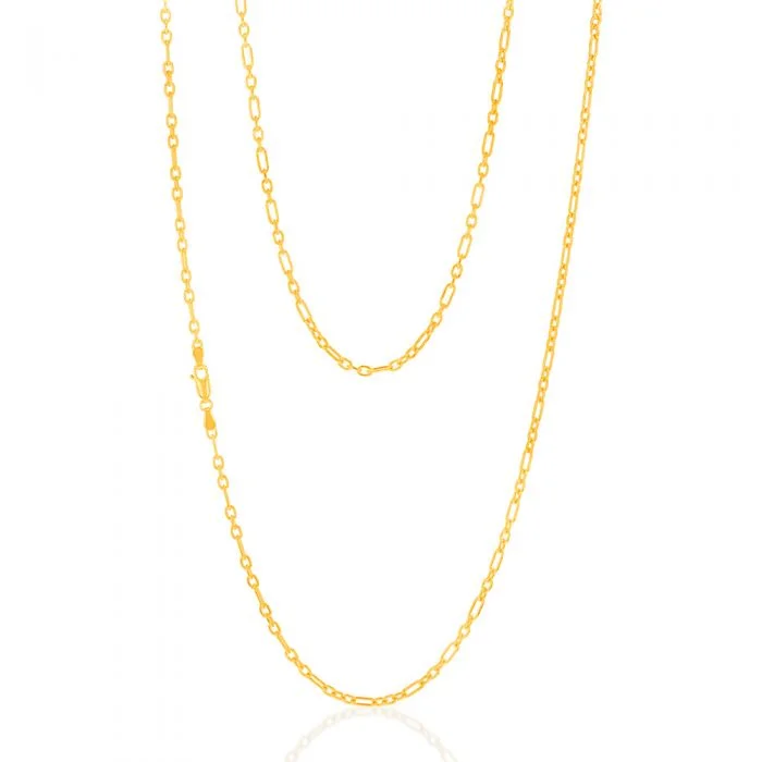 Limited-Stock Jewelry Sale – Shop Before It's Gone 9ct Yellow Gold Silverfilled 80 Gauge Fancy 70cm Chain