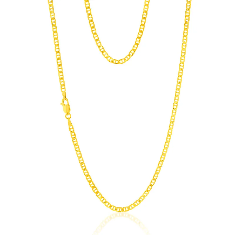 Shop Modern Jewelry Collections With Exclusive Discounts 9ct Yellow Gold Silverfilled Anchor 80Gauge 50cm Chain