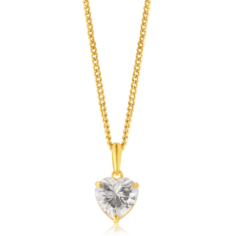 Fine Jewelry, Limited-Time Offers Available 9ct Yellow Gold Zirconia Pendant