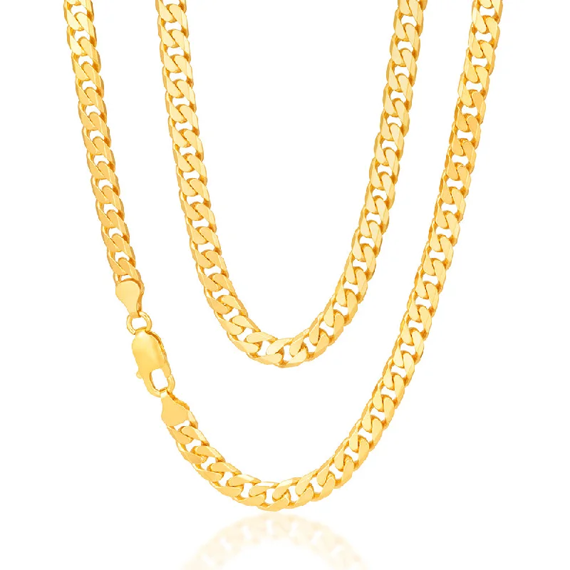 Timeless Elegance Now At Special Discounts 9ct Yellow Heavy Solid Gold Curb Flat Bevelled 55cm Chain 200 Gauge